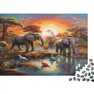 Wildlife legpuzzels voor volwassenen en tieners uitdagende educatieve spellen geometrie logica IQ-spel houten bospuzzel voor huisdecoratie keuze 500 stuks (52 x 38 cm)