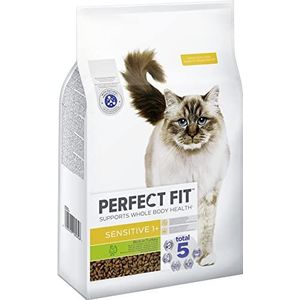 Perfect Fit Sensitive Adult 1+ compleet droog kattenvoer voor volwassen katten vanaf 1 jaar, rijk aan kalkoen, 1 zak (7 kg)