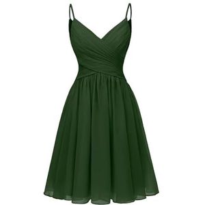HPPEE Afstuderen jurk off-shoulder thuiskomst jurken voor junior korte rok met zakken WYX548, Emerald Groen, 54 grote maten