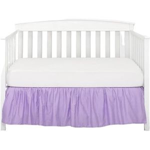 Divan Base Cover kleine bedrok met witte bovenlakens, 4 zijden geplooide ruches voor samll jongens meisjes sprei bedrok (violet, 60 x 120 x 36 cm)