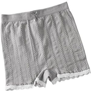 Ijszijde broeken, katoenen broeken, naadloze damesbroeken, kant for veiligheidsbroeken, zomer dames for veiligheidsbroeken (Color : Grey)