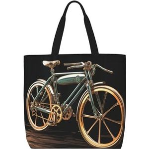 DEHIWI Bike Tote Bag Voor Vrouwen Waterdichte Casual Schoudertas Met Rits Kruidenier Handtassen Voor Kantoor Winkelen Reizen, Zwart, One Size