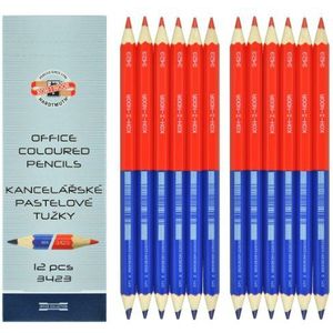 Koh-I-NOOR 34230eg006ks 9 mm kantoor gekleurd potlood - blauw/rood (12 stuks)