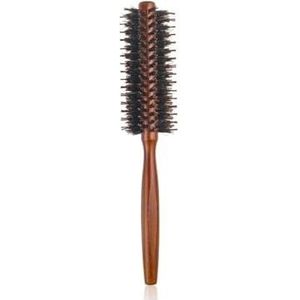 3 maten antistatische houten zwijnenharen haar ronde borstel kapper styling tools plagen borstel voor haar krullend kam haarborstel (maat: A1)
