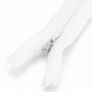 stuks 18cm-60cm nylon spiraalritsen voor op maat naaien jurk kussen rok broek kleding ambachten onzichtbare ritsen bulkreparatieset-wit-25cm