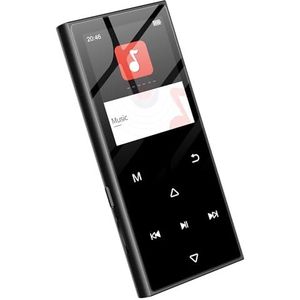 SWOFY 128 GB MP3-speler Bluetooth 5.3, 1,8 inch scherm & hifimuziek, met luidspreker, FM-radio, e-book-functie en opnamefunctie (zwart)