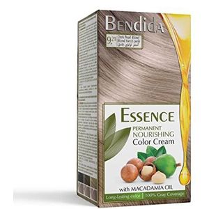 Bendida Permanente Haarkleuring 120 ml met Macadamia-olie en 6% ontwikkelaar | 100% grijsdekking & langdurige glans | Set met pre-color serum, kleurcrème & fixatieconditioner (9.21 donker parelblond)