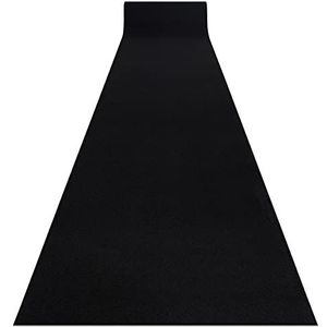 rugsx Lopers antislip, modern tapijt Rumba effen zwart 80x210 cm
