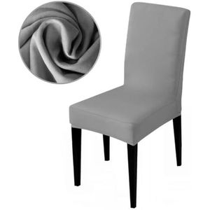 28 kleuren voor keuze universele maat stoelhoes grote elasticiteit stoelbeschermer stoelhoes stoelhoezen voor hotel woonkamer-zilver-universele maat