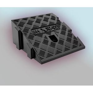 Drempelrolstoelhelling, In elkaar grijpende drempelhelling for rolstoelen en trottoirs in veelkleurig met een stijging van 3-7 inch(Black,25x27x7 cm)