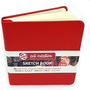 Royal Talens – Art Creation Schetsboek met harde kaft – 80 vellen – 140gsm – 12 x 12 cm – Rode omslag