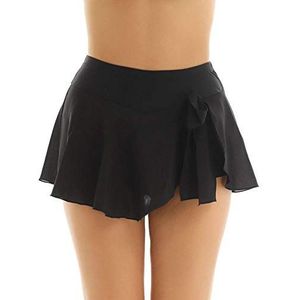 Under Skirt Shorts For Womenwomen'S Adult Dance Chiffon Short Skirt High Waist Gymnastics Skating Skirt-Black_S