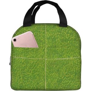 KadUe Green Grassland geïsoleerde lunchtas, uniseks, herbruikbare draagtas voor werk, picknick, camping, lunchtas