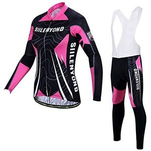 Fietsen Lange Mouwen Jersey Set Mountainbike Broek Bib Broek Womens 3D Gel Gewatteerde Panty's Ademend Vrouwen T1, B, 2XL