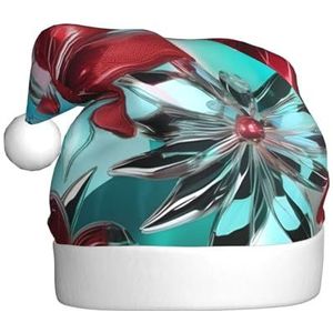 SSIMOO Bloem Gebrandschilderd Glas Volwassen Pluizige Kerstmuts – feestelijke Decoratie Hoofddeksels Voor Feesten En Feestdagen
