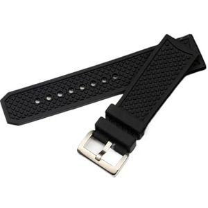 LUGEMA 24mm zachte siliconen rubberen horlogeband pin logo gesp accessoires vervangen compatibel met Cartier riem compatibel met KALIBER Bochtband WSCA0006 Riem (Color : Black with buckle, Size : 24