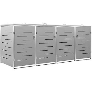vidaXL Containerberging vierdubbel 276,5x77,5x112,5 cm roestvrij staal
