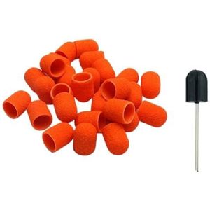 Nagelschuurkop, Schuurdoppen for nagelboor, verpakking van 20, veelkleurig(Orange 80grit)