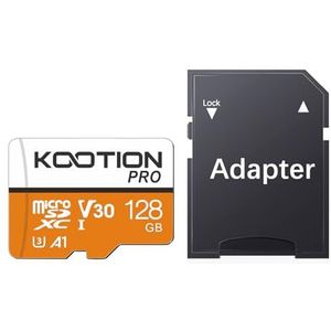 KOOTION 128 GB Micro SD-kaart, 4K Camera Pro, UHD-video voor GoPro, actiecamera, drone, smartphone, R/W tot 90/35 MB/s MicroSDXC-geheugenkaart UHS-I U3 A1 V30