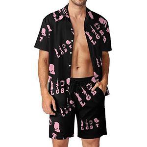 LGBT Liberty Guns Beer Trump Hawaiiaanse bijpassende set voor heren, 2-delige outfits, button-down shirts en shorts voor strandvakantie
