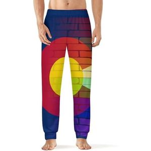 Homo Regenboog Muur Colorado Vlag Mannen Pyjama Broek Zachte Lounge Bottoms Met Pocket Slaap Broek Loungewear