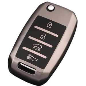 Sleutelbehuizing houder Tpu Afstandsbediening Autosleutel Case Cover Shell Voor Rio 3 K2 K3 K4 K5 Voor Sportege Voor Picanto Voor Optima Voor Soul Voor Ceed Sleutelbehuizing(4 BTN Grey)