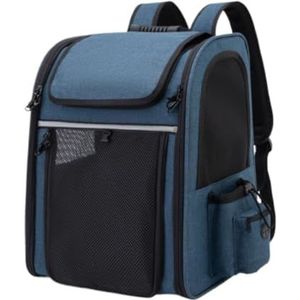 Transportbox voor Kat Opvouwbare Hondenrugzak Kattenrugzak Geventileerde Huisdierendraagtas Voor Buiten Hondentas (Color : Blue, Size : 34 * 28 * 43cm)