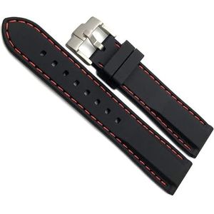 dayeer Siliconen horlogeband voor Rolex zachte waterdichte horlogeband 18 mm 19 mm 21 mm 20 mm 22 mm 23 mm 24 mm (Color : Red, Size : 24mm)