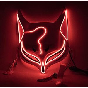 WERTSWF LED Fox Masker Halloween Knipperend Masker Cosplay Maskers voor Carnaval Maskers Kostuum Party Rave Festival