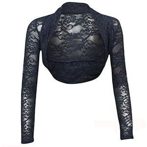 krautwear Bolero voor dames, met lange mouwen, stola, bolero, bruiloft, feestelijk, kant, zwart, wit, rood, beige, blauw, roze