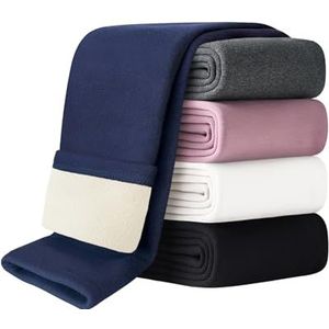 Domee Thermische leggings voor meisjes, gevoerde broek, winter, warm katoen, Donkerblauw, 122-128