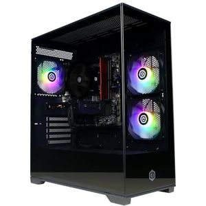 CyberPowerPC - Wyvern Gaming PC - Zwart - AMD Ryzen 5 5500 - 16GB RAM - 1TB NVMe SSD - Windows 11