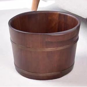 PA-DABAOO Vaste Houten Voetbassin, Houten Voetbad Emmer, Voet Relaxatie -Emmer, Diepe Voet Spa -Bad, Verdikte Voetwas Emmer, Geschikt Voor Voetbadweekmassage Spa Sauna,A25cm