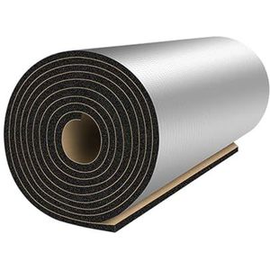 Reflecterende aluminiumfolie zelfklevende isolatierol, geluidabsorberend en geluidsreducerend katoen, geschikt for vloeren, daken, garagedeuren, campers, motorkappen(1*1m/3.2*3.2ft,20MM(THK))