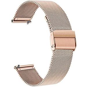 LQXHZ Roestvrijstalen bandjes passen for Garmin Forerunner 55 245 645m Smart Watch Band Metal Armband Riemen Compatible With aanpak S40 S12 S42 Correa(Style 2 Rose Gold,For Forerunner 245M)