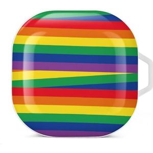 LGBT Rainbow The Gay Oortelefoon Hoesje Compatibel met Galaxy Buds/Buds Pro Schokbestendig Hoofdtelefoon Case Cover Wit-Stijl