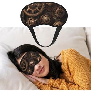 Steampunk Mechanische tandwielen, slaapmasker, zacht verduisterend oogmasker met verstelbare riem, comfortabele oogschaduwhoes voor vrouwen en mannen, diepe rust, reizen, werk thuis