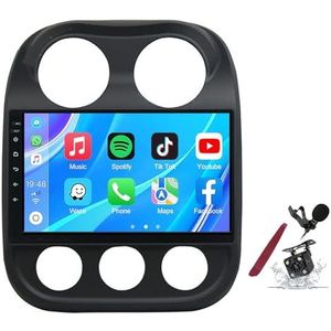Android 14 Autoradio Stereo voor J-eep Kompas (2009-2016) 9 ""Touchscreen Multimedia Speler met Draadloze Carplay GPS Navigatie FM RDS Bluetooth 5G-WiFi SWC DSP,M100s
