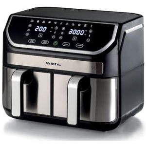 Ariete 4625 Airfryer 9L – 11 vooraf ingestelde programma's, digitaal display, vaatwasmachinebestendig, dubbele mand, snelluchttechnologie, instelbare temperatuur van 80 °C tot 200 °C