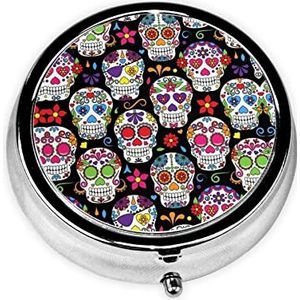 Suikerschedels om de Pillendoosje Decoratieve Doos van de Pillendoos, Twee Compartiment Pillendoos