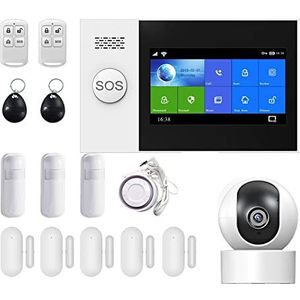 Huisbeveiligingssysteem PG107 Tuya Alarmsysteem Kit App Controle Met Ip Camera Auto Dial Bewegingsmelder Home Smart Alarm Verbeter uw bescherming (Color : C, Size : Universal)