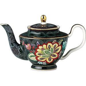 RVS mengkommen, Eplze Vintage Theeservies, Bone China Suikerpot en Creamerset - Elegante Pauw/Bloemserie (Suikerpot & Melkkannetje)(Size:17oz Small teapot)