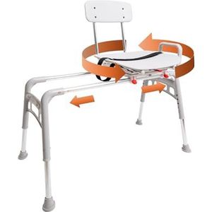 Ergo Draaibare en glijdende badkuip transferbank en douchestoel (Reg) (78668), veilige, comfortabele ergonomische zitting, geen gereedschap nodig, in hoogte verstelbaar