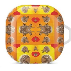 Hedgehog Heart Deer Oordopjes Hoesje Compatibel met Samsung Hard Shell Beschermhoes Wit-Stijl