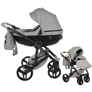 Kinderwagen Junama Caro V2 sportzitje meegroeiend 0-4 jaar door SaintBaby Silver 02 2-in-1 zonder babyzitje