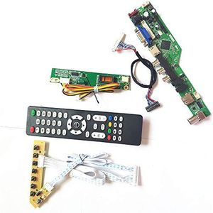 Voor LP154WP1-TLA1/TLA2/TLA3 LVDS 1CCFL 30Pin LCD monitor HDMI VGA USB AV toetsenbord+Afstandsbediening+Omvormer T.V53 drive card board DIY kit (LP154WP1-TLA3)