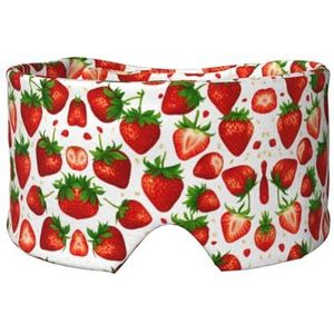 Slaapmasker met aardbeienprint, zachte huidvriendelijke oogbedekkingen, lichtblokkerend slaapmasker voor reizen, yoga, dutje