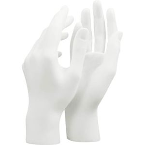 2 stuks handmodel herbruikbare manicure praktijk handen van linker- en rechterhand vrouwelijke mannequin hand sieraden displayhouder standaard ondersteuning voor armband ketting ring, wit