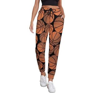 Basketbal Halftone Patroon Vrouwen Joggingbroek Running Joggers Broek Casual Broek Elastische Taille Lange Met Zakken