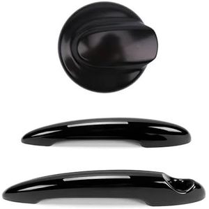 Beschermer autodeurhandgreep Voor BMW Voor Mini Voor Cooper S R55 R56 2007-2013 Auto Gas Brandstoftank Filler Cap Cover 2 Exterieur Deurgreep Covers (Color : Gloss Black)